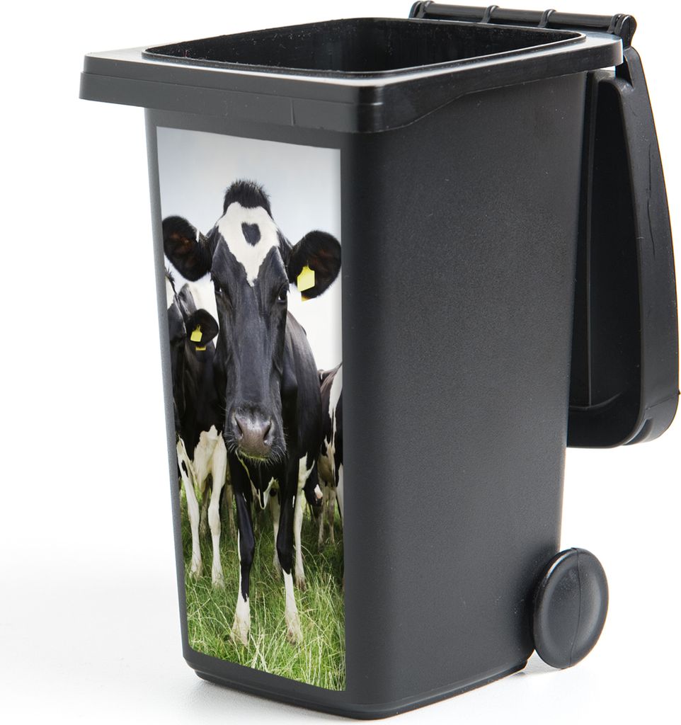 MuchoWow Mülltonnenaufkleber Kühe - Gras - Frühling - Tiere - Wiese - Bauernhof 44x98 cm - Containeraufkleber - Aufkleber - Mülltonnen-Aufkleber