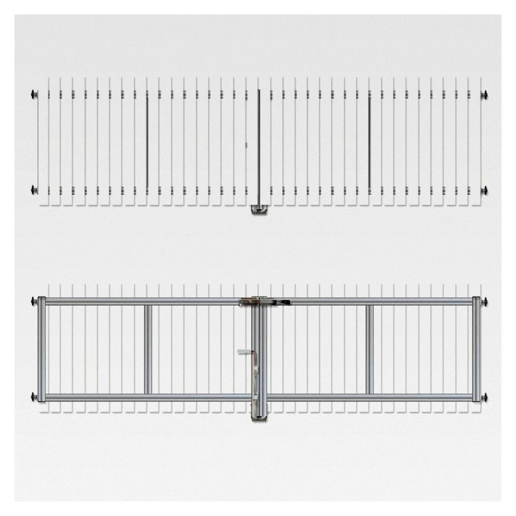 Drehtor Bausatz 2-flügelig, H=140cm, B=400cm, ohne Pfosten, Weiß