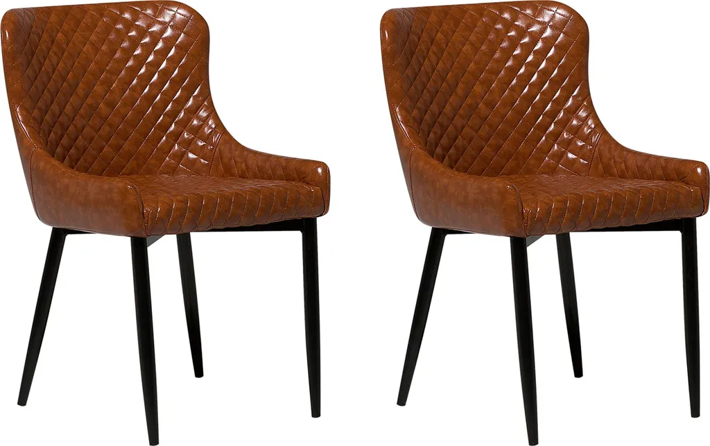 Lot de 2 chaises marron solides et confortables pour salle à manger