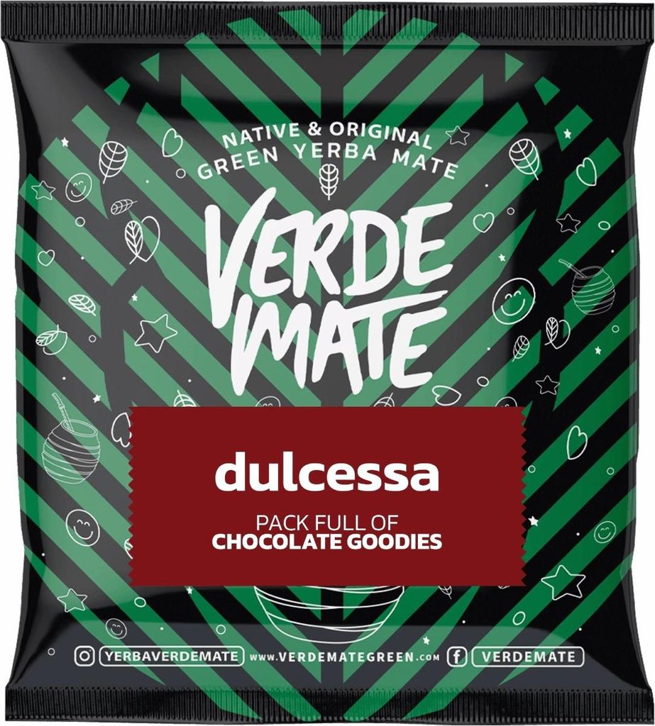 Verde Mate - Mate Tee Probe Dulcessa Tostada 50g - Geröstet - 5mm Dicke Blätter, Staubfrei, Belebend, Mild - Schokolade, Mandel - Yerba Mate Bras...