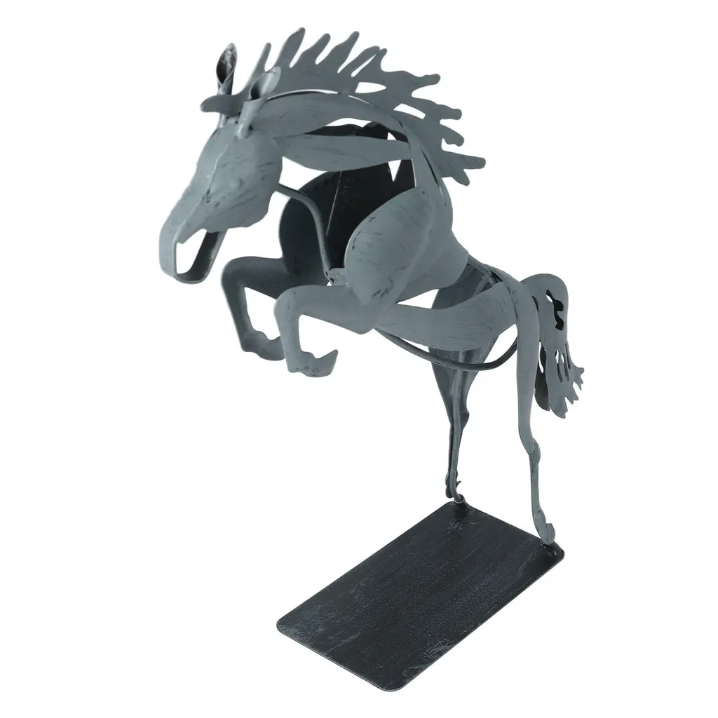 Statue de cheval design 3D en métal sculpté, effet visuel artistique unique