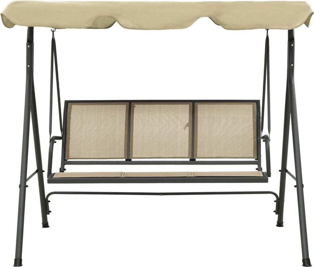 vidaXL Hollywoodschaukel mit Dach Anthrazitgrau und Sandfarben