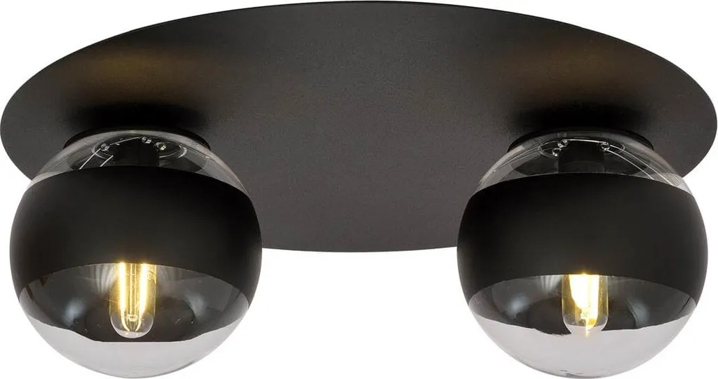 Luminaire Plafonnier pour Chambre et Couloir SOLAR 2 Noir 2x40W E14