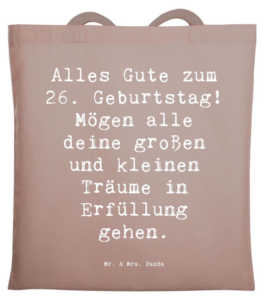 Mr. & Mrs. Panda Einkaufstasche Spruch 26. Geburtstag - Produktbild 