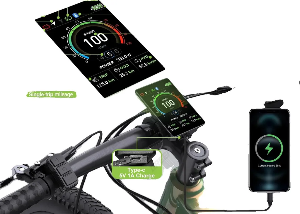 Écran LCD VD04 Connecteur 5 Broches pour Gestion des Niveaux PAS Ebike