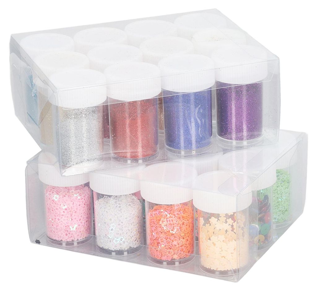 24 Stück feine Glitzerpailletten, bunte, leuchtende Glitzerpailletten, DIY-Bastelideen für Kindergärten, Maldekorationen