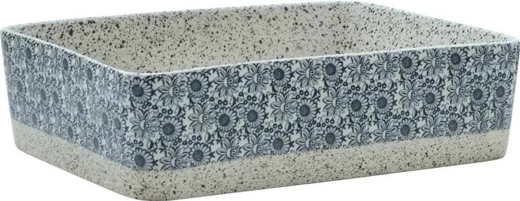 Aufsatzwaschbecken Grau Blau Rechteckig 46x35,5x13cm Keramik