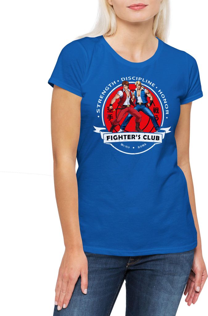 Urban Backwoods Fighter's Club Dragon Brothers II, Damen T-Shirt, Farbe: Royalblau, Größe: XS