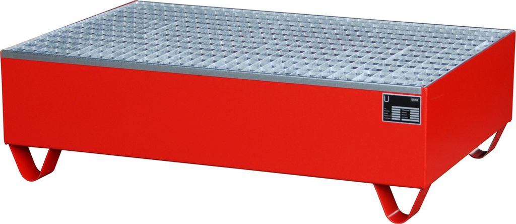Bauer Auffangwanne 2018, Feuerrot mit Gitterrost und Stützfüßen