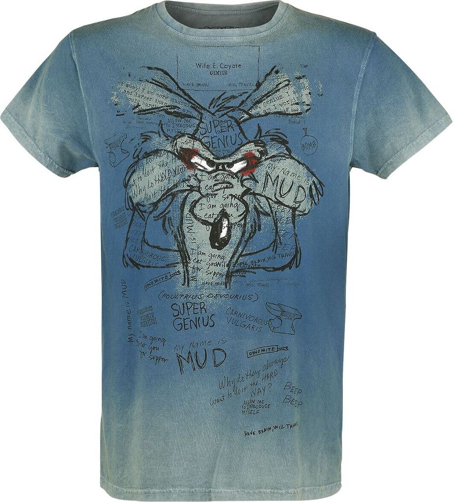 Looney Tunes T-Shirt Uni Wile E. Coyote - Inner Thoughts türkis S
