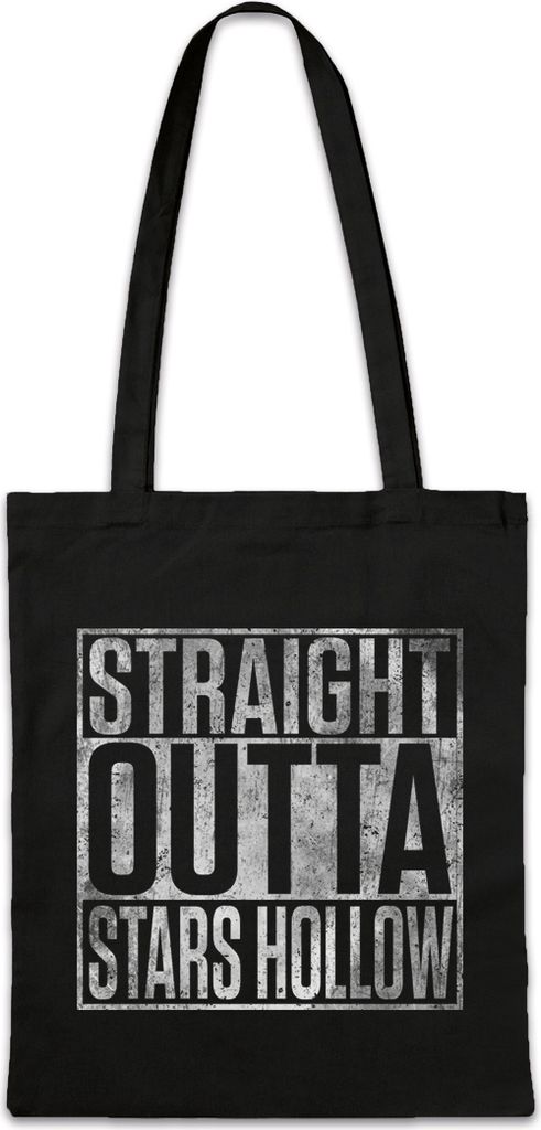 Urban Backwoods Straight Outta Stars Hollow, Stofftasche, Farbe: Schwarz