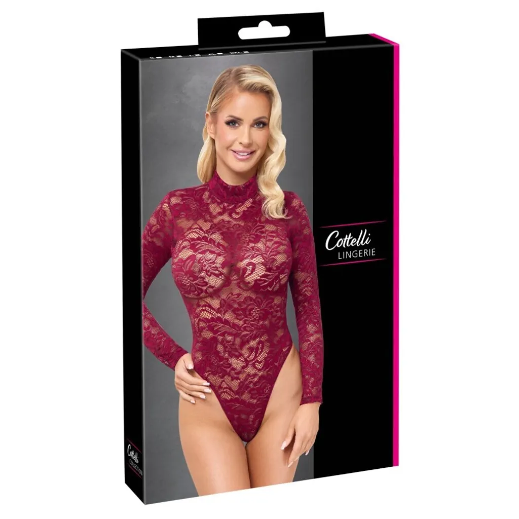 Body Donna Pizzo Rosso M - Intimo Sofisticato Sottogiacca Moderno