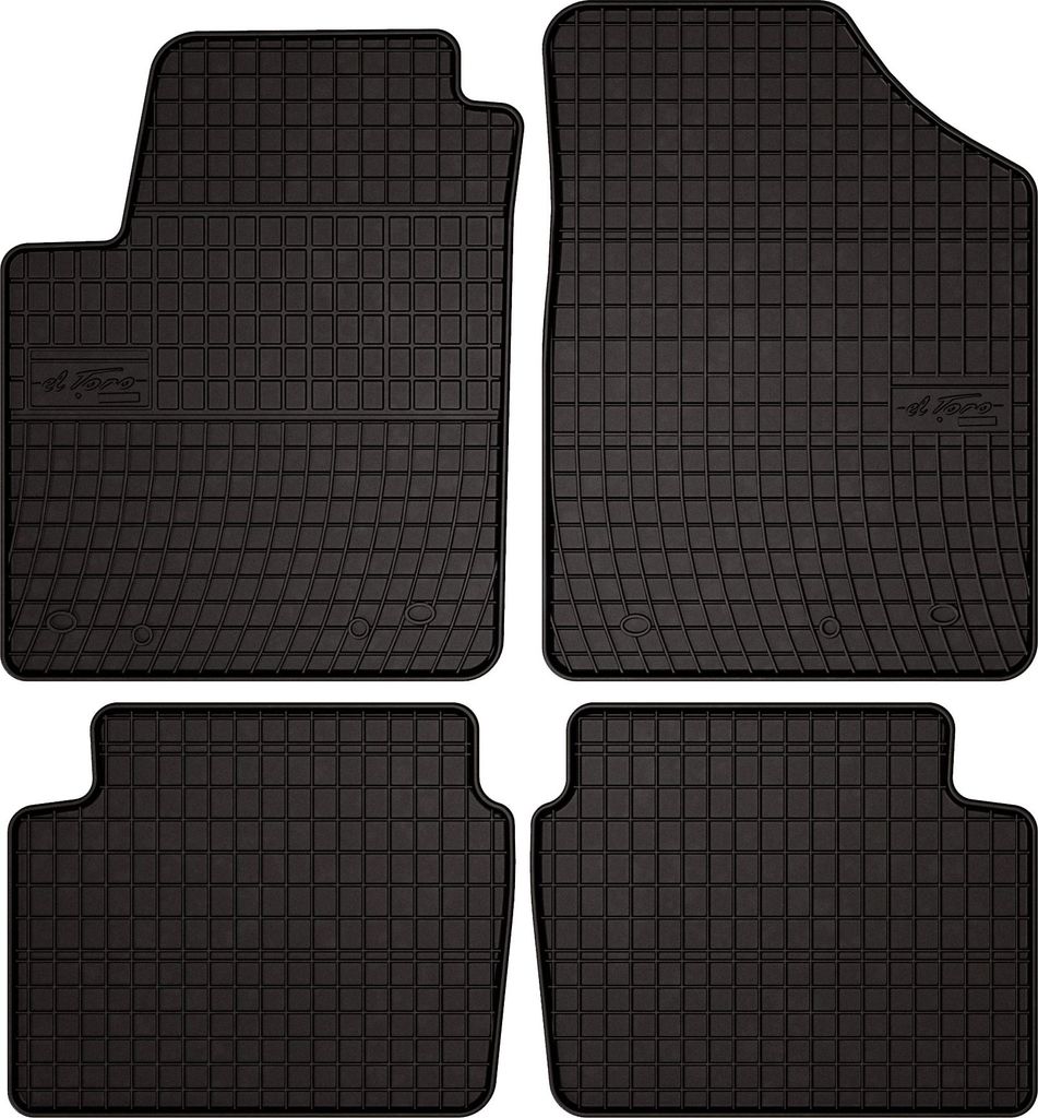 Gummifußmatten passend für Hyundai i10 I (Schrägheck, Bj. 2007-2013) – schwarz, passgenau, mit Befestigungen set 4 Stk. - Gummi-Automatten