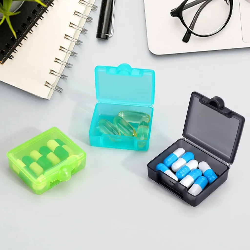 Pilulier de voyage compact à 3 compartiments pour cure de vitamines