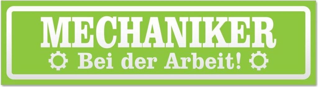 Kiwistar - Autoaufkleber - Lindgrün - 20 x 5,3 cm - Mechaniker bei der Arbeit invertiert - Hinweis Aufkleber Sticker für Auto, Kfz, Fahrrad, PKW,...