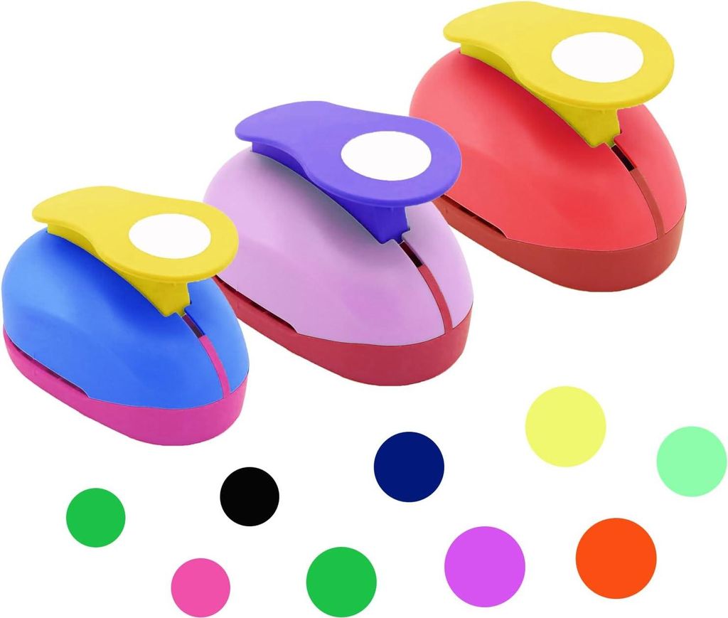 Allecto Plus - Set von 3 Stanzen für Scrapbooking und Basteln - Motivstanzer für Papier - Runde Stanzer für Fotos und Grußkarten - Verschiedene...