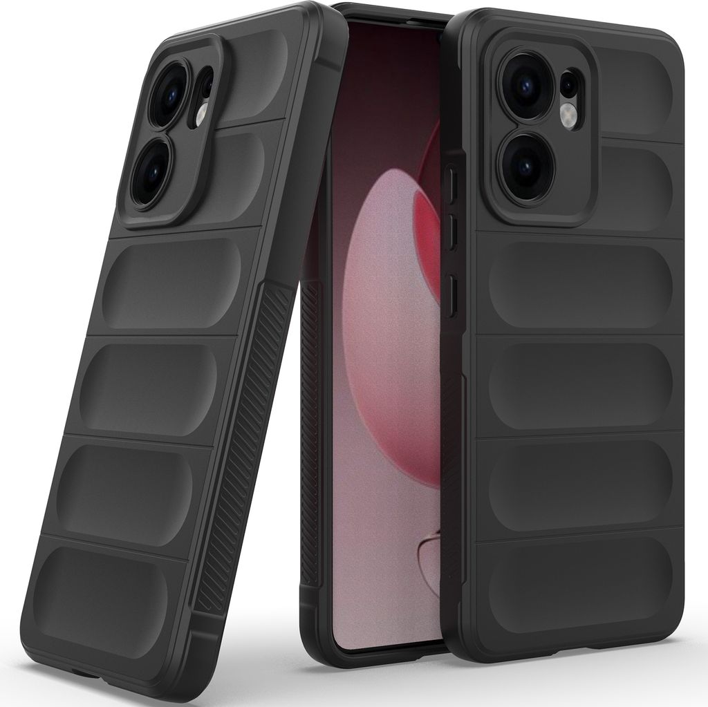 Handyhülle für Oppo Reno13 F 5G Weich TPU Silikon Stossfest Anti-rutsch Hülle Schwarz