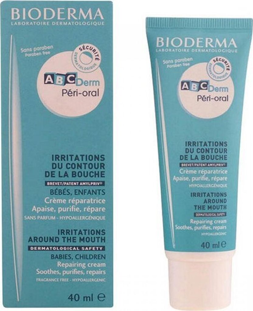 A product box and a tube of cream are shown side-by-side against a light blue background.
