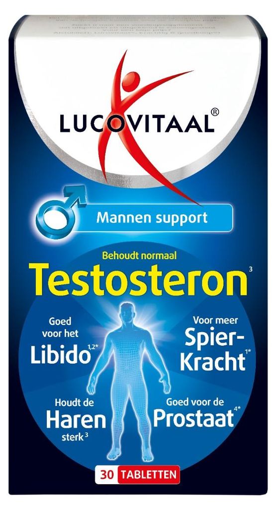 Lucovitaal Testosteron Mannen Support met Zink, Vitamine C, Productafbeelding 