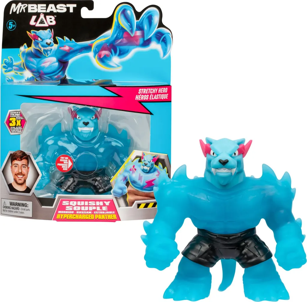 Figurine Stretch MrBeast Hypercharged Panther 11cm - Jouet Officiel