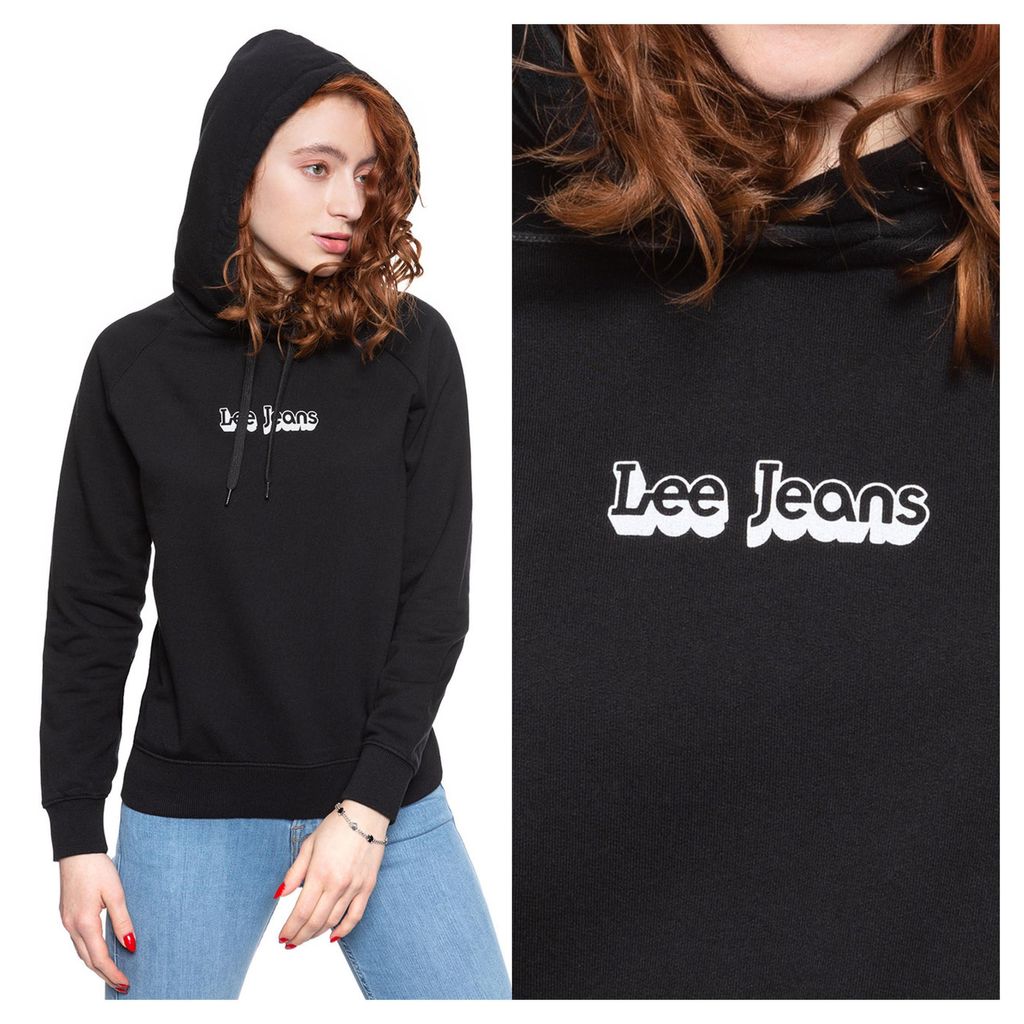 LEE Damen, Sweatshirt HOODIE, 3XL, Schwarz, kapuzenpullover, , hoodie