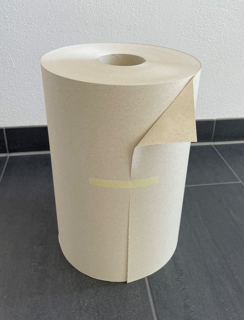Graspapier Packpapier Rolle RB 35cm 410m 11,5 kg grau ohne Hülse Spenderrolle
