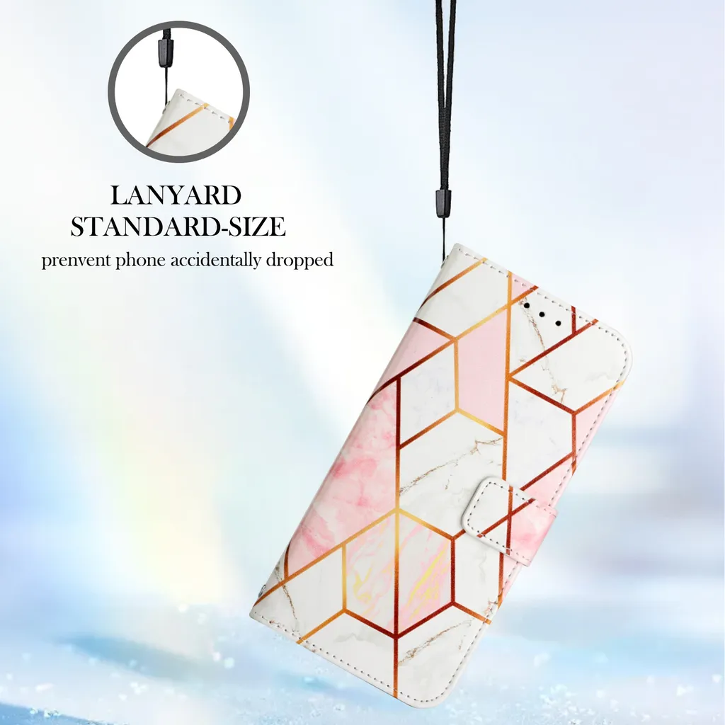 Xiaomi Poco X4 NFC Case, Custodia in Finto cuoio con motivo a marmi, tasche per carte, Stand Case per Xiaomi Poco X4 NFC Rose Gold - 6
