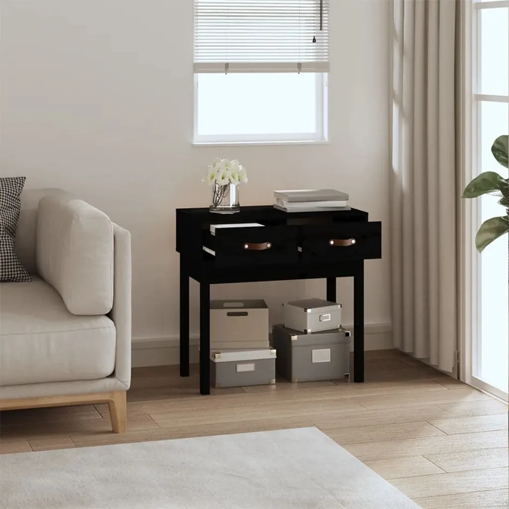VidaXL Tavolo Consolle Nero 76,5x40x75 cm in Pino Massiccio | Arredo Ingresso