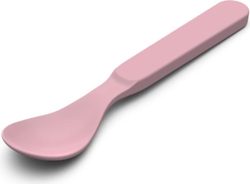 Löffel 13,5 cm "Starter" - Robuster Eierlöffel aus Kunststoff mit abgerundeten Kanten - Mehrweglöffel für Müsli, Kaffee, Tee und Joghurt - Rosa
