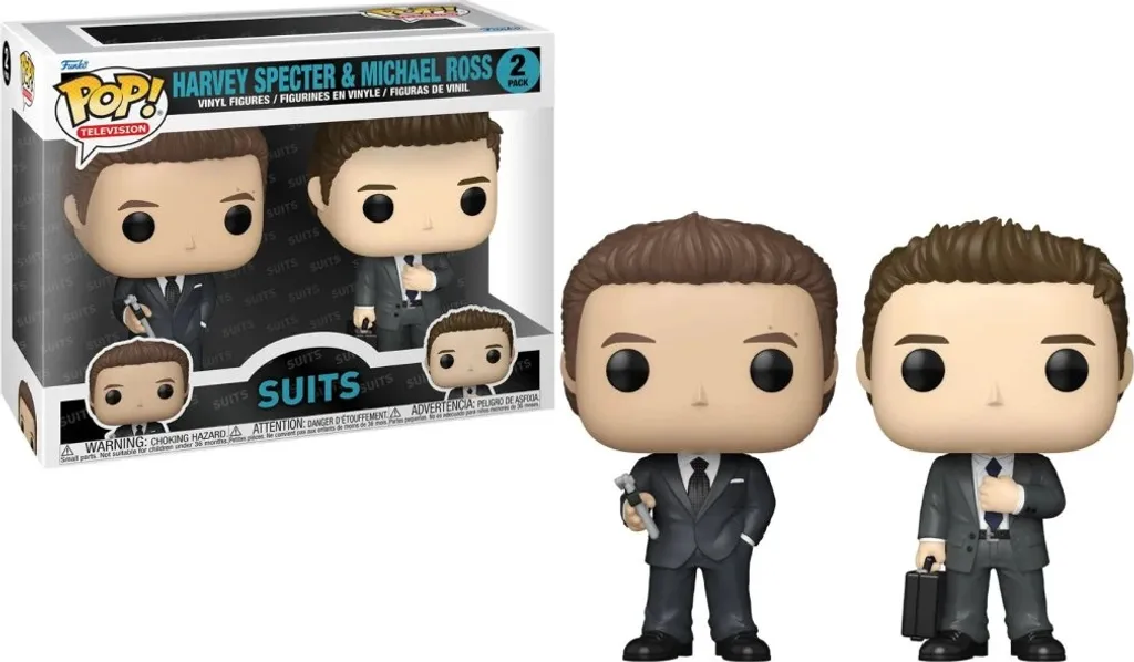 Figurines Suits POP Vinyl Harvey et Michael Pack de 2 Finition 9 cm
