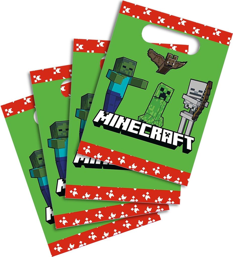 Minecraft-Papiertüten, 16 x 22 cm, 4 Stück Produktbild 