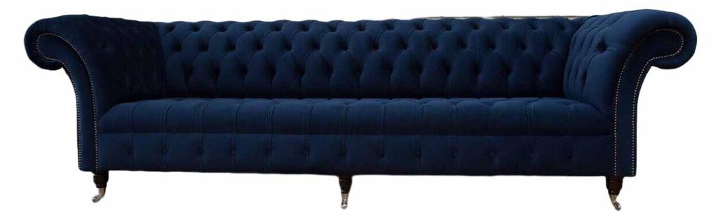 Sofa Chesterfield Sofas 4 Sitzer Couch Polster Stoff Wohnzimmer Möbel
