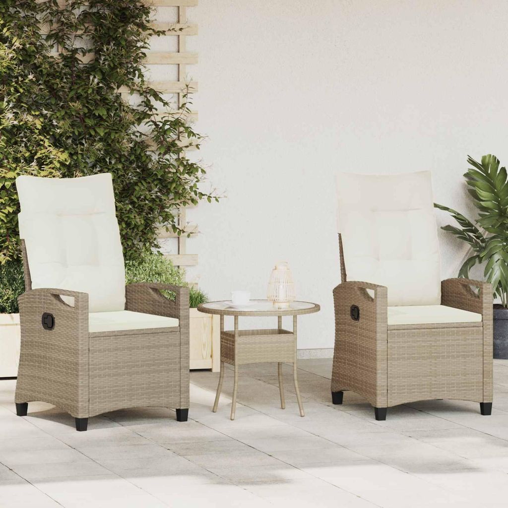 "Schlussverkauf" Gartenstuhl 2 pcs - Beige und Creme 56x60x112 cm - Gartenstühle C499
