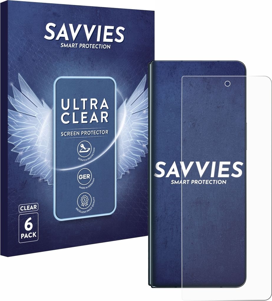 6x Für Samsung Galaxy Z Fold 4 Schutzfolie Savvies Displayschutz Display Schutz Folie Klar Transparent