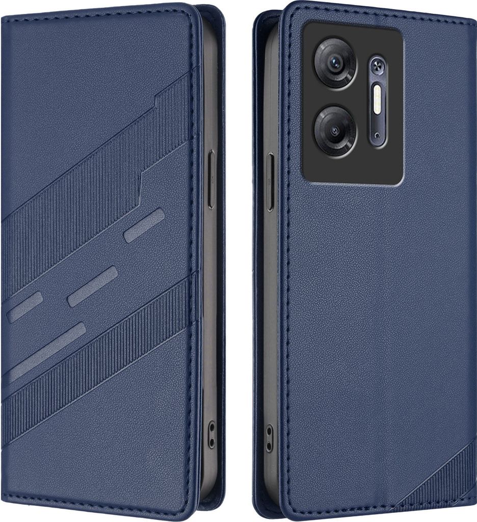 Hülle für Infinix Hot 30 5G, Kunstleder Brieftaschen Handyhülle mit Kartenfach und Standfunktion Blau