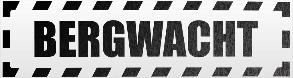 Kiwistar Bergwacht gestreift Magnetschild Schild magnetisch - 30cm Schwarz - reflektierend - Magnetfolie für Auto PKW Kfz