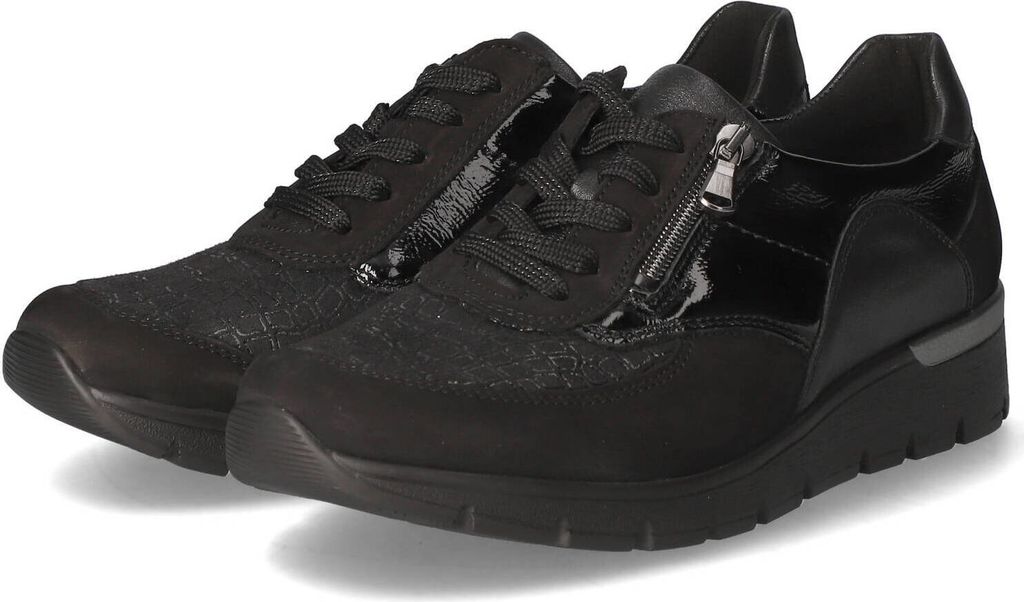 Waldläufer Low Sneaker Women's Leather & Textile Black Obrázok produktu 