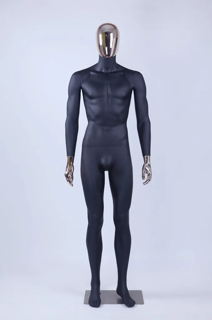 Mannequin homme noir mat DM1-8D : fini les reflets en vitrine chic