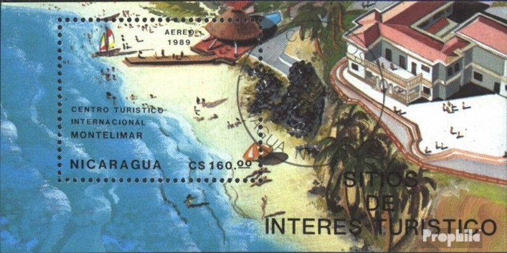 Briefmarken Nicaragua 1989 Mi Block182 (kompl.Ausg.) gestempelt Tourismus