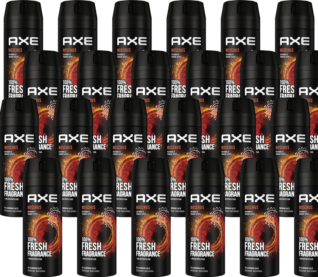 AXE Bodyspray Moschus Deo 24x 150ml Deospray Deodorant Männerdeo ohne Aluminium Herren Männer Men