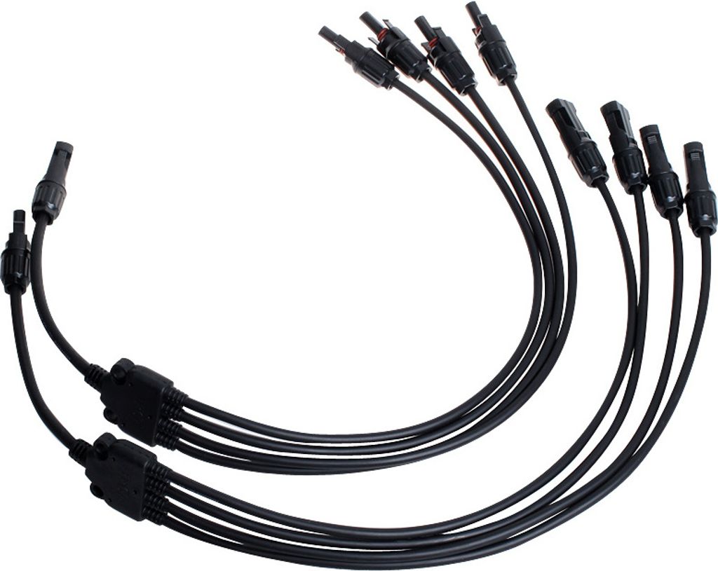 enjoy solar Solarstecker 4-fach mit 40 cm Kabelverlängerung, IP67, PV-Steckverbinder, 0% MwSt.