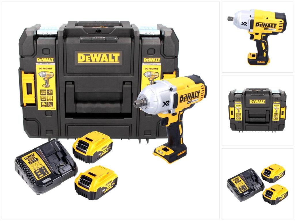 DeWALT DCF899P2-QW, Klucz udarowy, Czarny, Żółty, 1/2", Zdjęcie produktu 