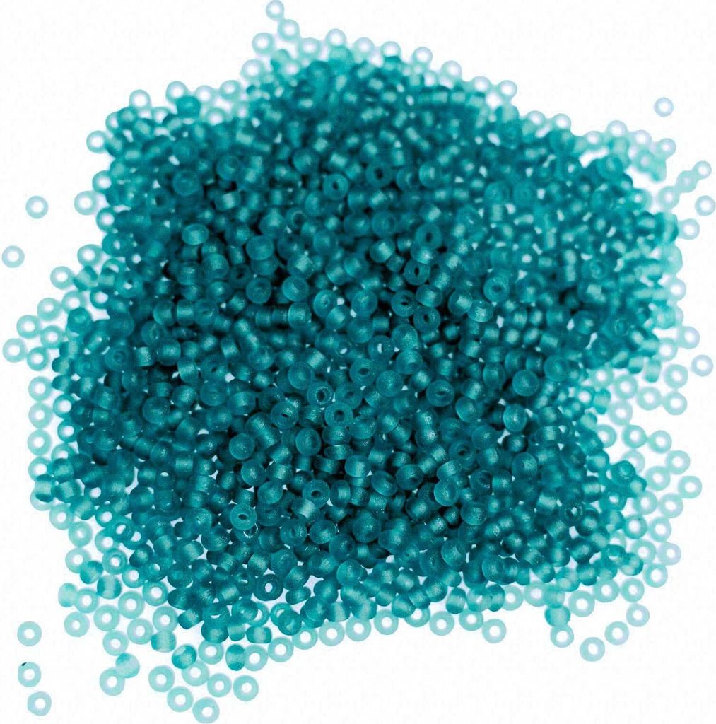 10g Rocailles Glasperlen rund 12/0 2x1,5mm, Bohrung 0,8mm, Farben Farbwahl, Farbe:karibikblau