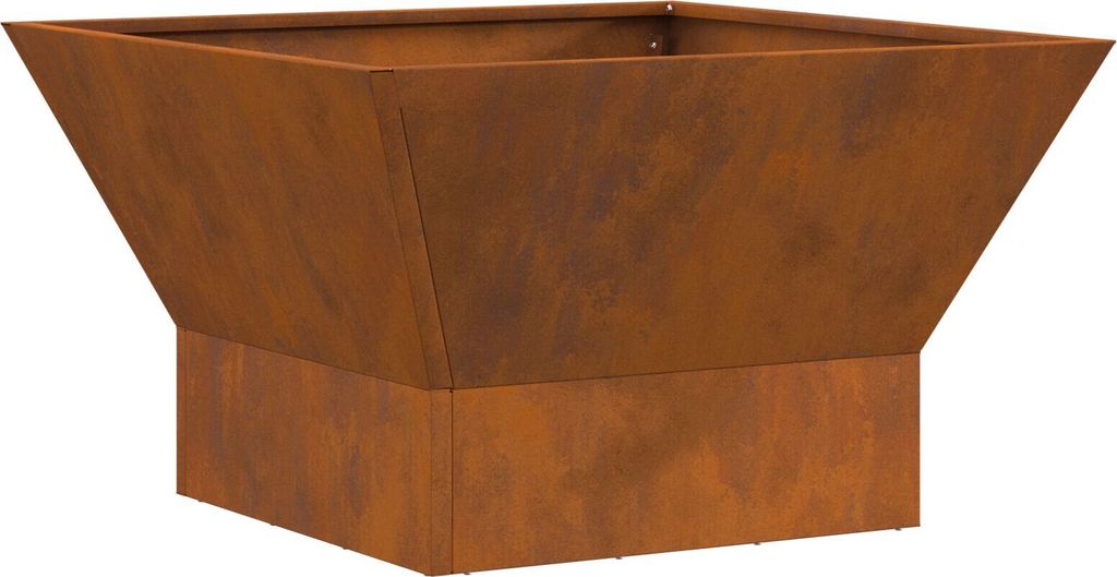 Möbel Feuerstelle Quadratisch Schwarz 60x60x35 cm Cortenstahl - Feuerkörbe & -schalen 858911