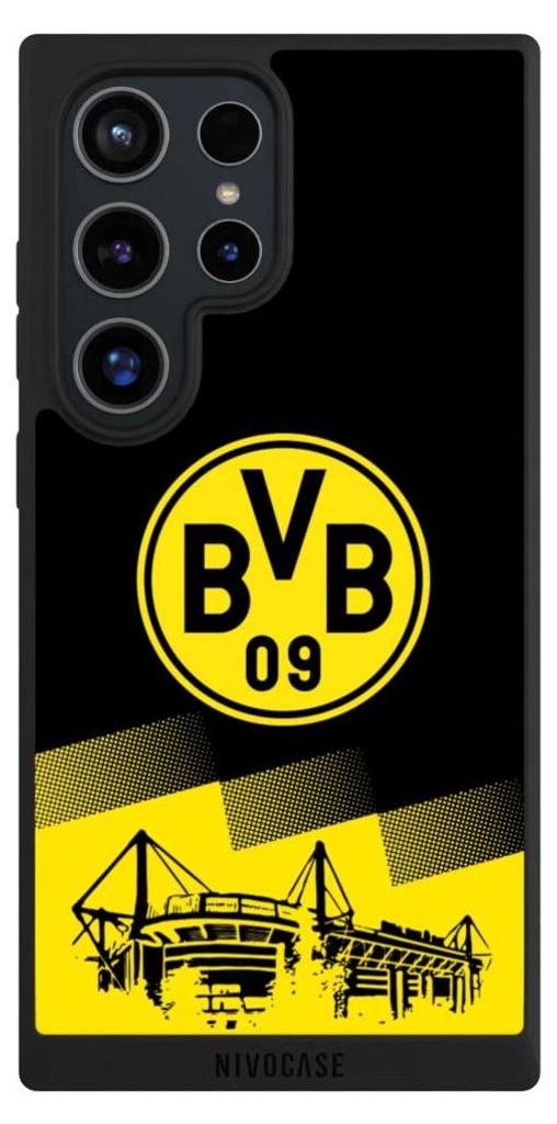 NIVOCASE Handyhülle für Samsung Galaxy S24 Ultra Hülle NIVOpure Case Schwarz BVB Borussia Dortmund Stadion