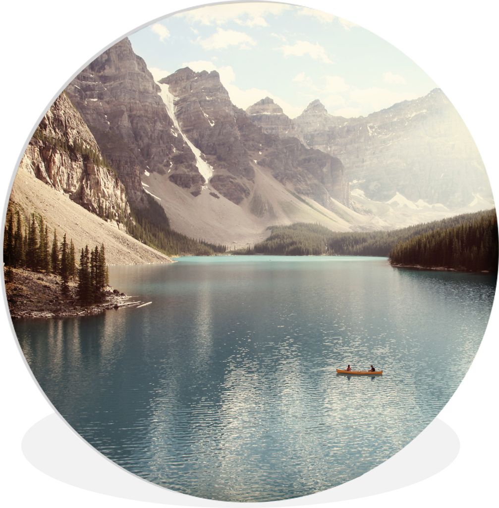 MuchoWow Rundes Wandbild - Runde Bilder Kanadas Moraine Lake mit dem Tal bei Lake Louise Ø 90 cm Kreis Wanddekoration Kunststoff - Wandkreis - W...
