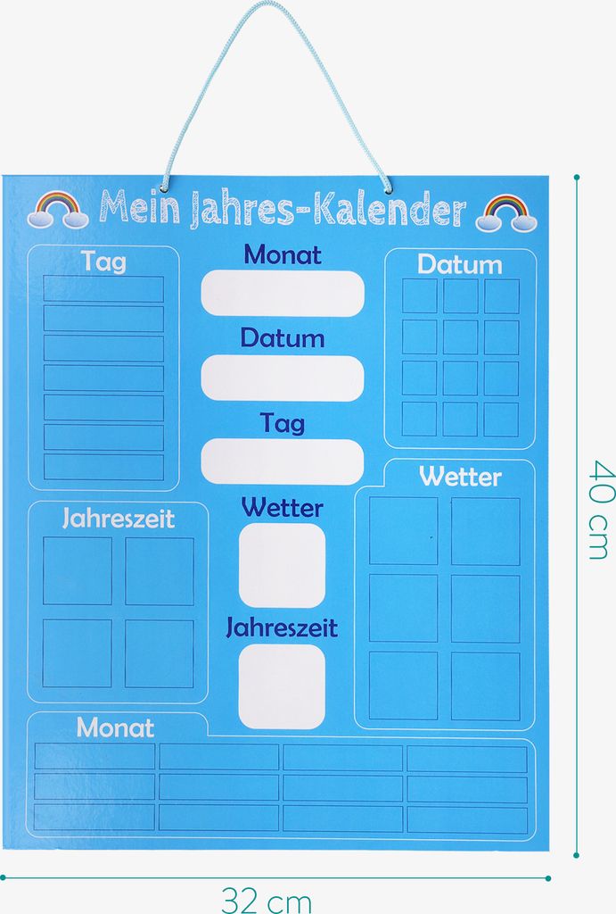 Navaris Kalender Tafel für Kinder - Lerntafel Jahreszeiten Produktbild 3