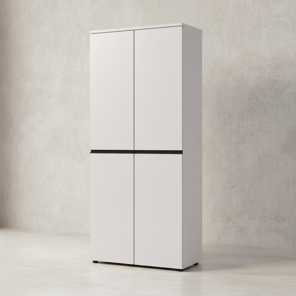 Aktenschrank 5 Ordnerhöhen Soft-Close | 81x197x40 cm | Hochschrank Greige | Büroschrank Groß | Aktenregal geschlossen | Büromöbel "Stuttgart" ...