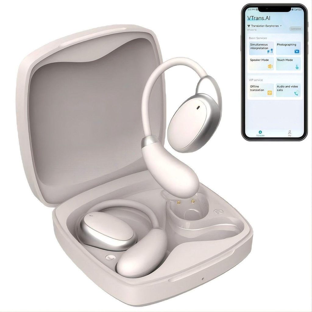 Open-Ear-Kopfhörer, AI Übersetzer Bluetooth Kopfhörer Open-Ear-Kopfhörer