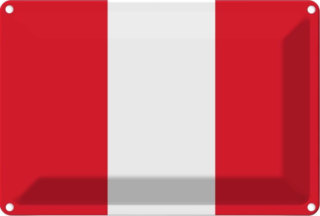 vianmo Blechschild 20x30 cm Perus Peru Flagge Fahne Wappen